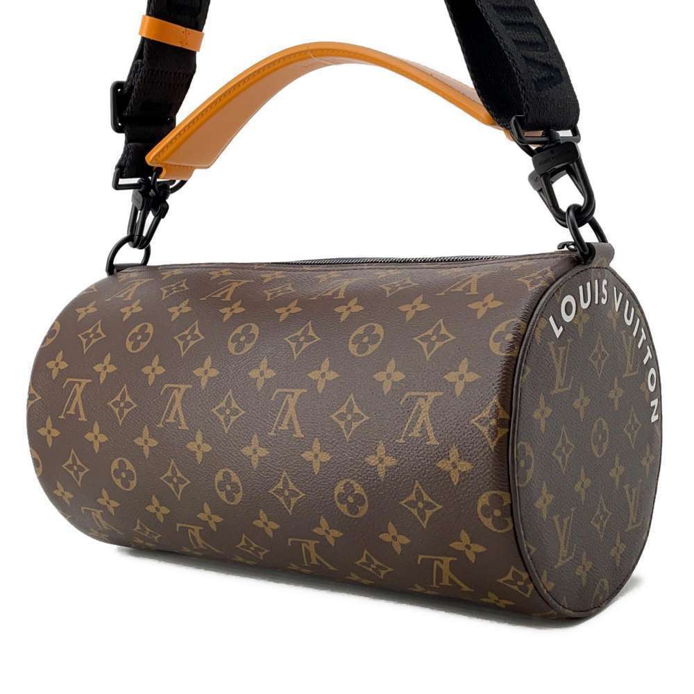 Louis Vuitton Handbag Polochon Macassar Brown Black Monogram Shoulder Soft Bag